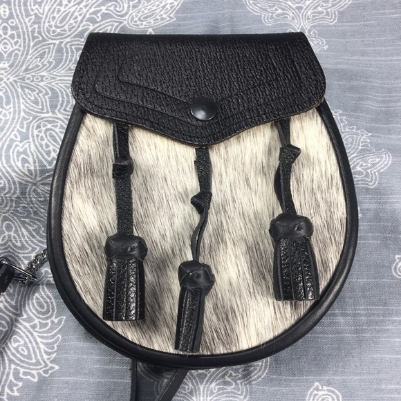Handbags - Scottish sporran festival belt horse hair bag